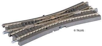 TILLIG 83793 - Bettungsgleis braun, Doppelkreuzungsweiche ohne Antrieb (TT, H0m)